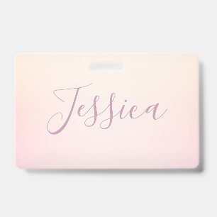 Badge Votre nom Ombre douce d'écriture élégante