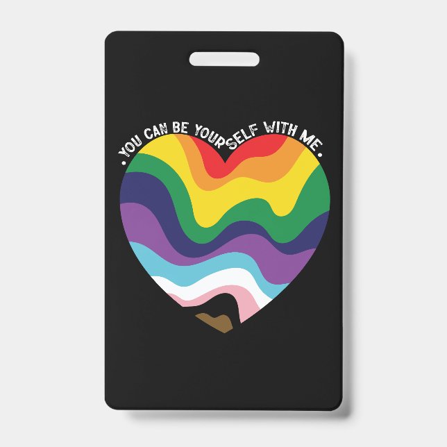 Badge Vous pouvez être vous-même avec moi LGBT Transgenr (Avant)