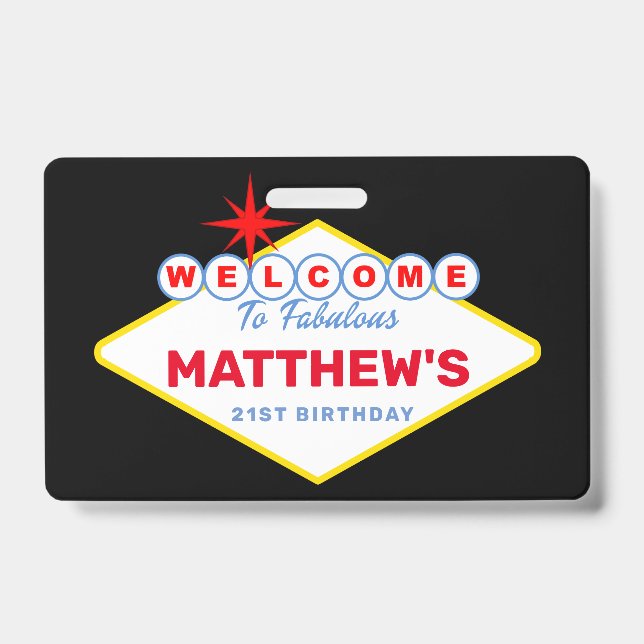 Badge VOYAGE VIP Pass Anniversaire Fête Invitation (Avant)