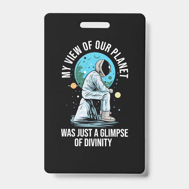 Badge Vue astronaute de notre planète (Avant)