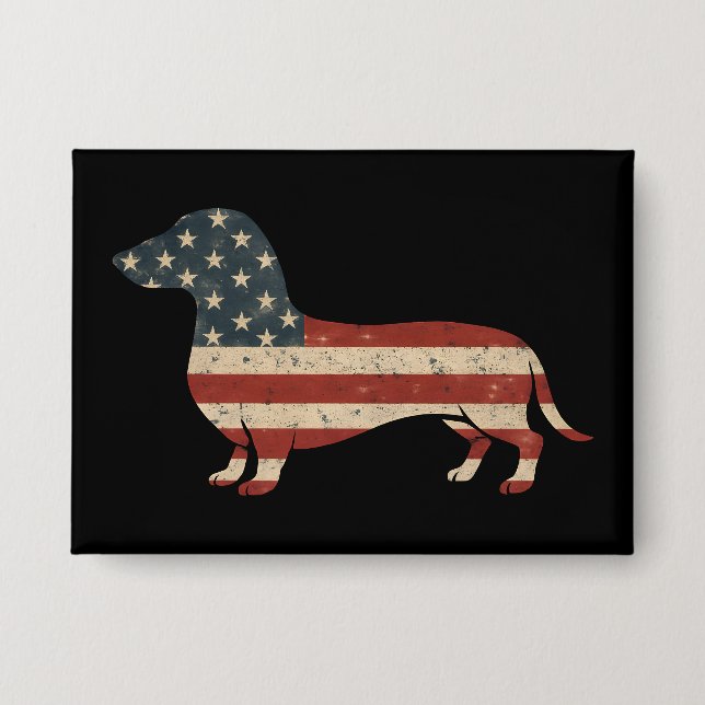 Badge Weenie Le Peuple Dachshund 4 juillet (Recto)