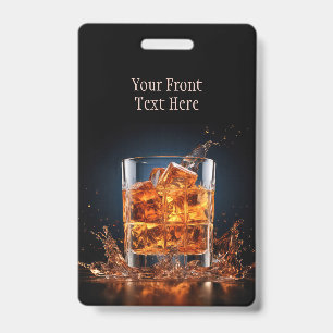 Badge Whiskey Texte Personnalisé Sur Les Rochers