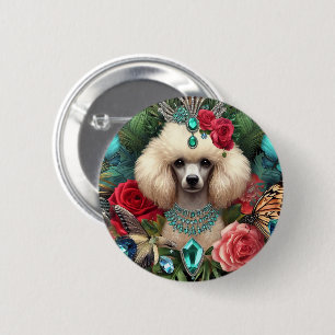 Badge White Poodle Art