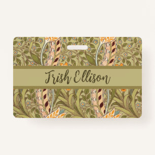 Badge William Morris Daffodil Garden Flower Classic Bota