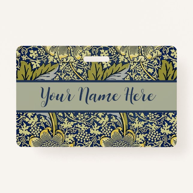 Badge William Morris Kennet Fond d'écran Floral Bleu (Devant)