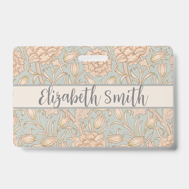 Badge William Morris Wild Tulip Fleur Design Floral (Front)