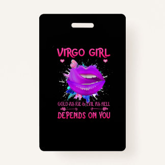Badge Womens Virgo Girl Septembre Lips Queen Birthday