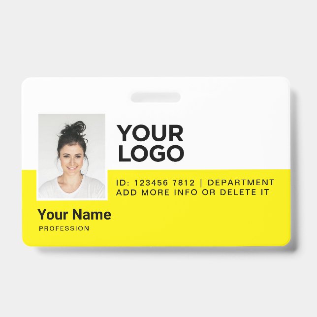 Badge Yellow Employee Modern Photo ID Security (Avant)