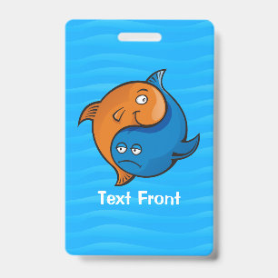 Badge Yin Yang Poisson Dessin Animé