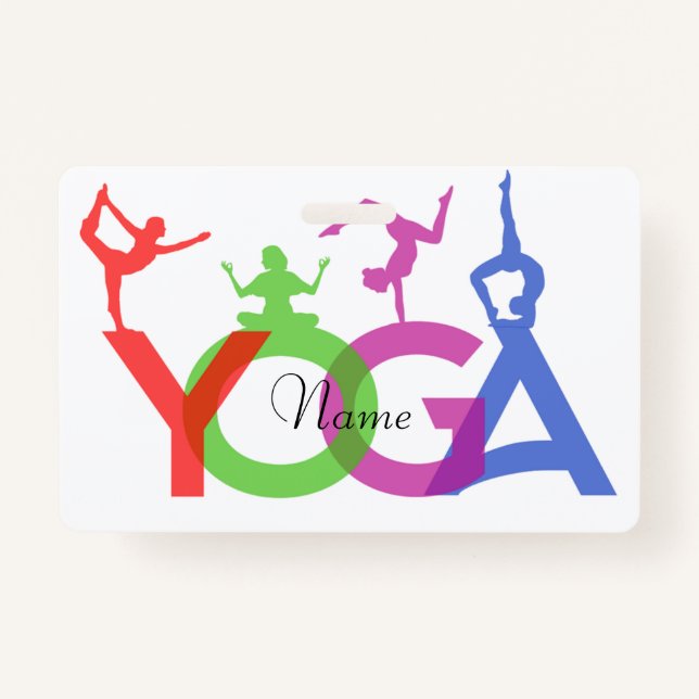 Badge Yoga Poses Silhouettes Thunder_Cove (Devant)