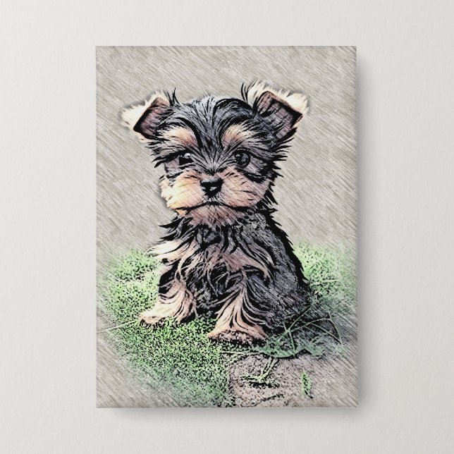 Badge Yorkie, Chiot, animal de compagnie (Recto)