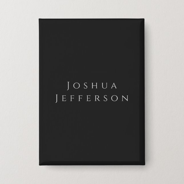 Badge Your Name Professional Creative Plain Black Grey (Recto)