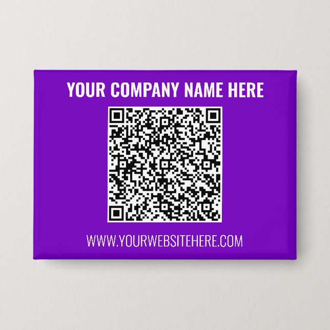 Badge Your QR Code and Text Business Promotional Button (Recto)