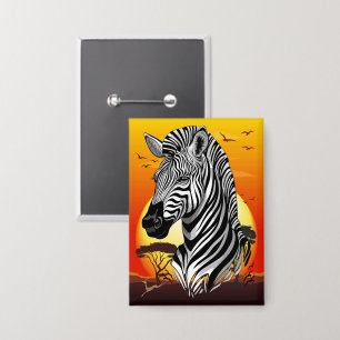 Badge Zebra African Savanna Wild Animal