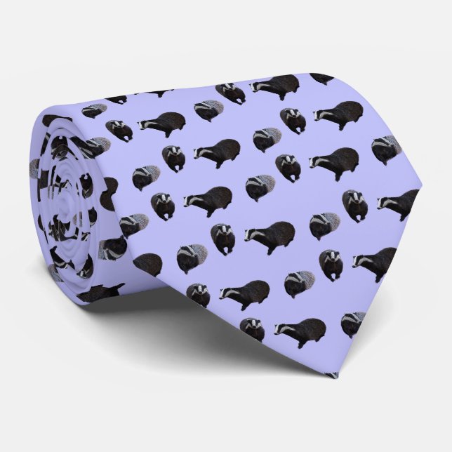 Badger Frenzy Cravate Double face Print (Lilac) (Roulé)