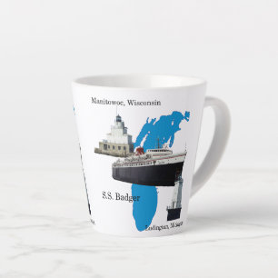 Badger Lake Michigan latte mug