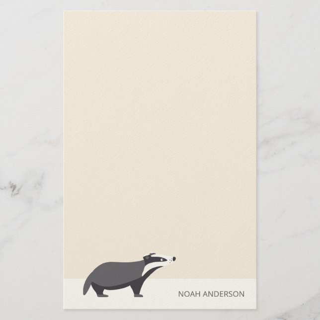Badger woodland animal enfants papeterie (Devant)