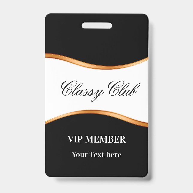 Badges de club pour invités VIP Classy (Avant)