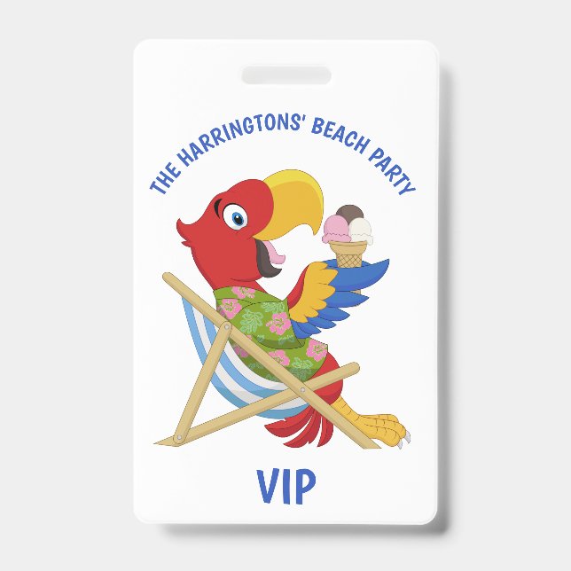 Badges de fête sur la plage avec texte personnalis (Avant)