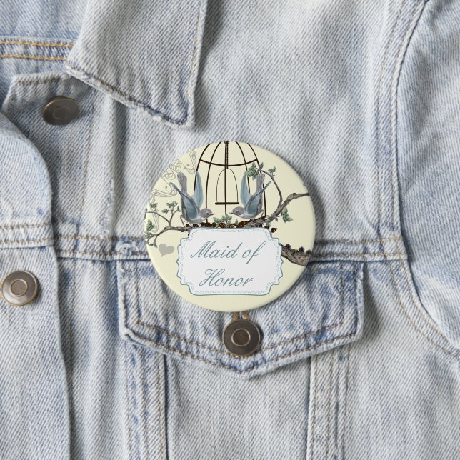 Badges de mariage oiseaux de l'amour Bluebird vint (En situation)