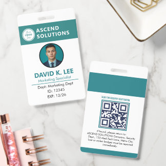 Badges d'employé du personnel - Carte d'accès de s
