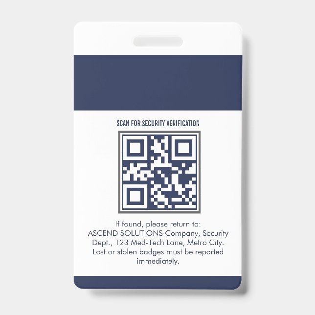 Badges d'employés du personnel - Carte d'accès de  (Arrière)