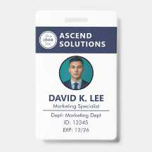 Badges d'employés du personnel - Carte d'accès de