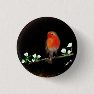 Badges et épingles Red Robin, dessin d'art origina