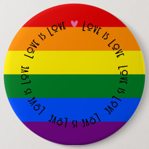 Badges - LGBT Love is Love Pride Flag Bouton