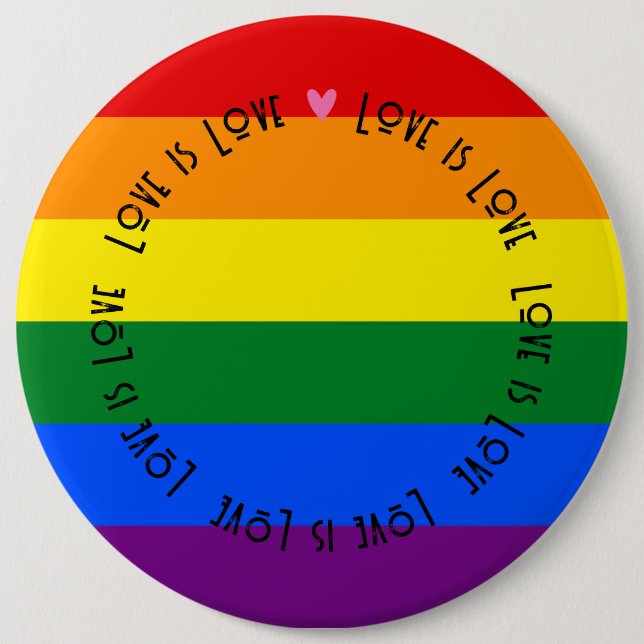 Badges - LGBT Love is Love Pride Flag Bouton (Devant)
