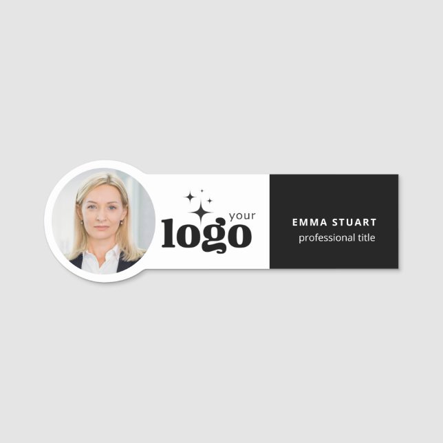 Badges magnétiques avec photo de l'employé et nom  (Devant)