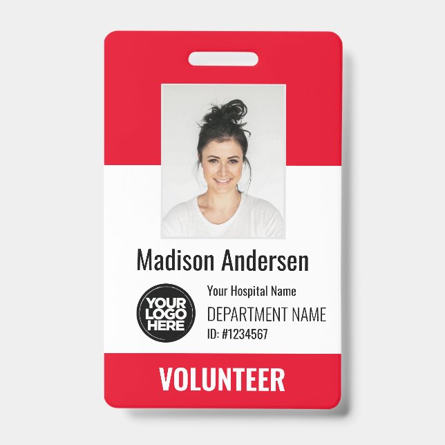 Badges photo d'identification pour bénévoles avec  (Avant)