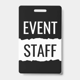 Badges pour le personnel d'événements en noir et b