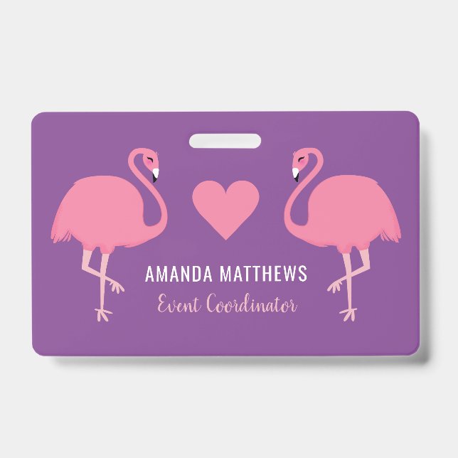 Badges Texte personnalisé Flamants roses (Avant)