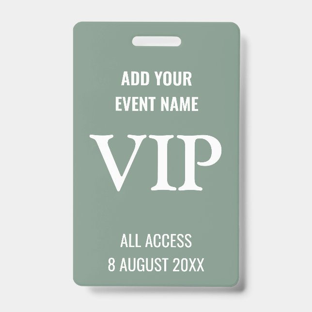 Badges VIP personnalisés pour les événements Backs (Avant)