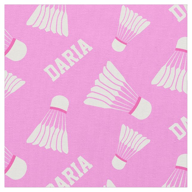 Badminton shuttlecock filles nom tissu rose (Fermer)