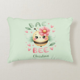 Bae Bee Nom personnalisé Date Coussin