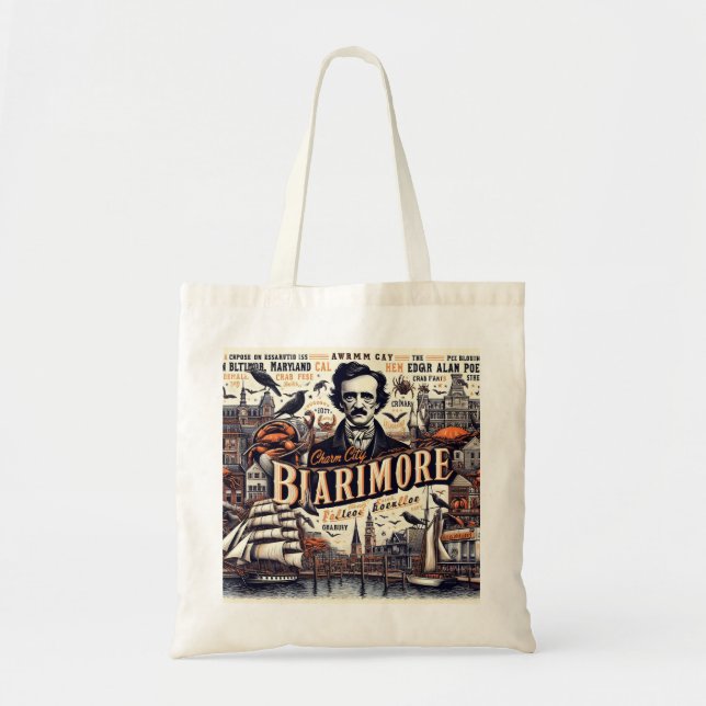 Bag Baltimore's Best: Harbor, Crabs, & Poe Tote (Devant)