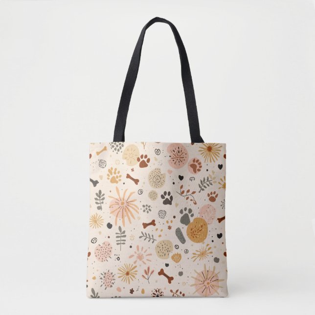 Bag Bohemian Pet Carrier Tote | Terracotta Paw Prints (Devant)