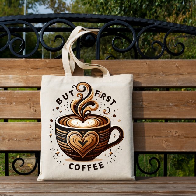 Bag But First Coffee – Swirl & Sparkle Tote (Créateur téléchargé)