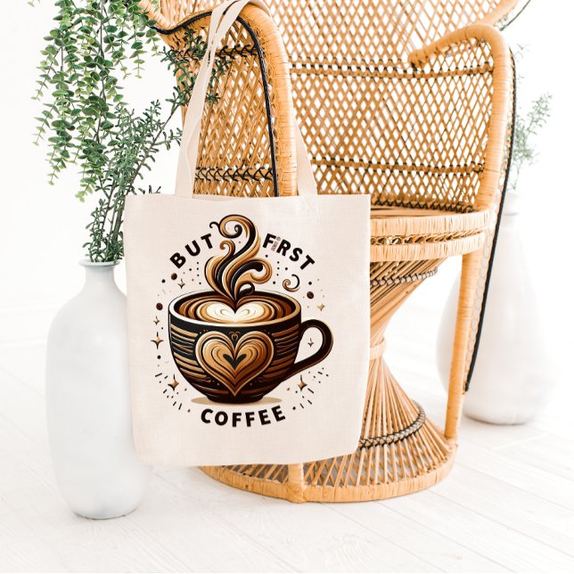 Bag But First Coffee – Swirl & Sparkle Tote (Créateur téléchargé)