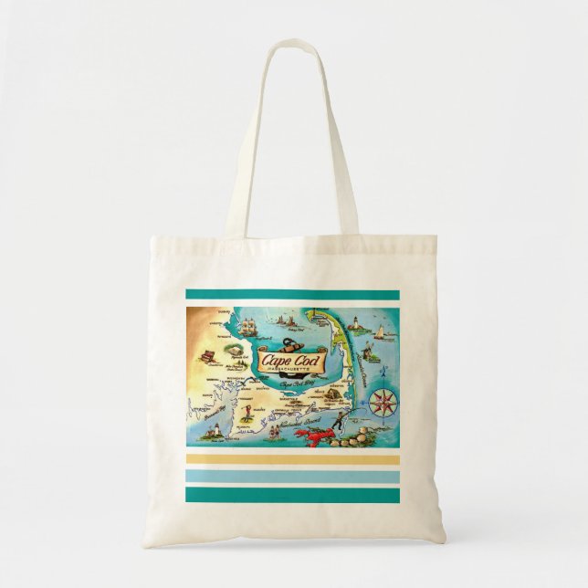 Bag Cape Cod MA Map Tote (Devant)