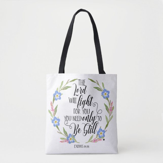 Bag  Christian Floral – “The Lord Will Fight Tote (Devant)