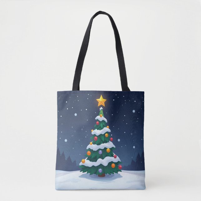 Bag Christmas Tree with Snow Tote (Devant)
