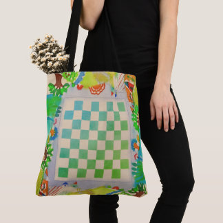 Bag Colorful Playable Watercolor Game Board Tote