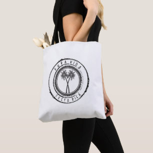 Bag Costa Rica Beach Pura Vida Palm Tree Black Tote