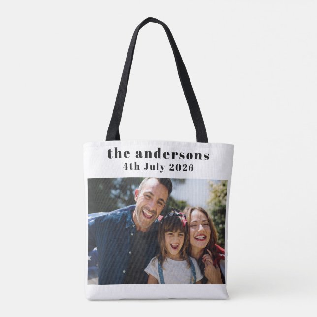 Bag Custom 2 Photo and Text Personalized Tote (Dos)