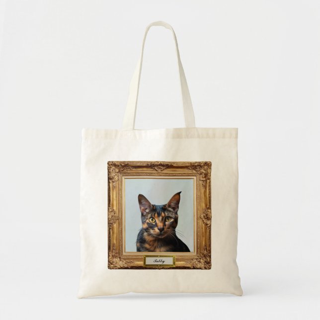 Bag Custom Pet Portrait Tote – Your Cat in a Frame (Devant)