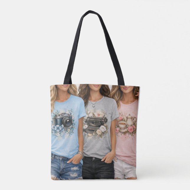 Bag Cute Vintage Floral Graphic Girls Tote (Dos)