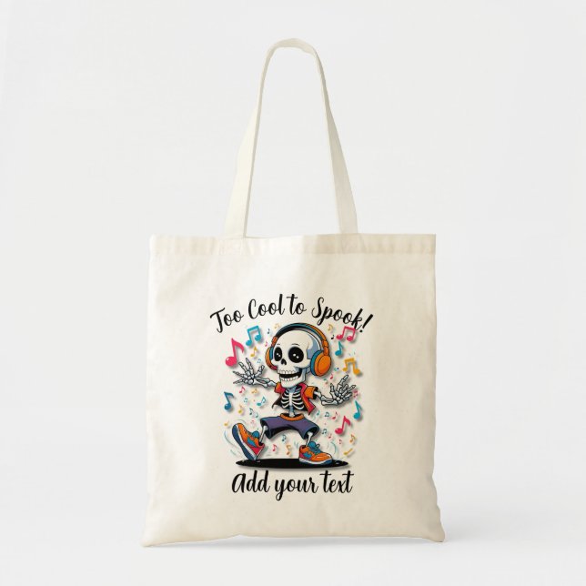 Bag Dancing Skeleton – Halloween Trick-or-Treat Tote (Devant)